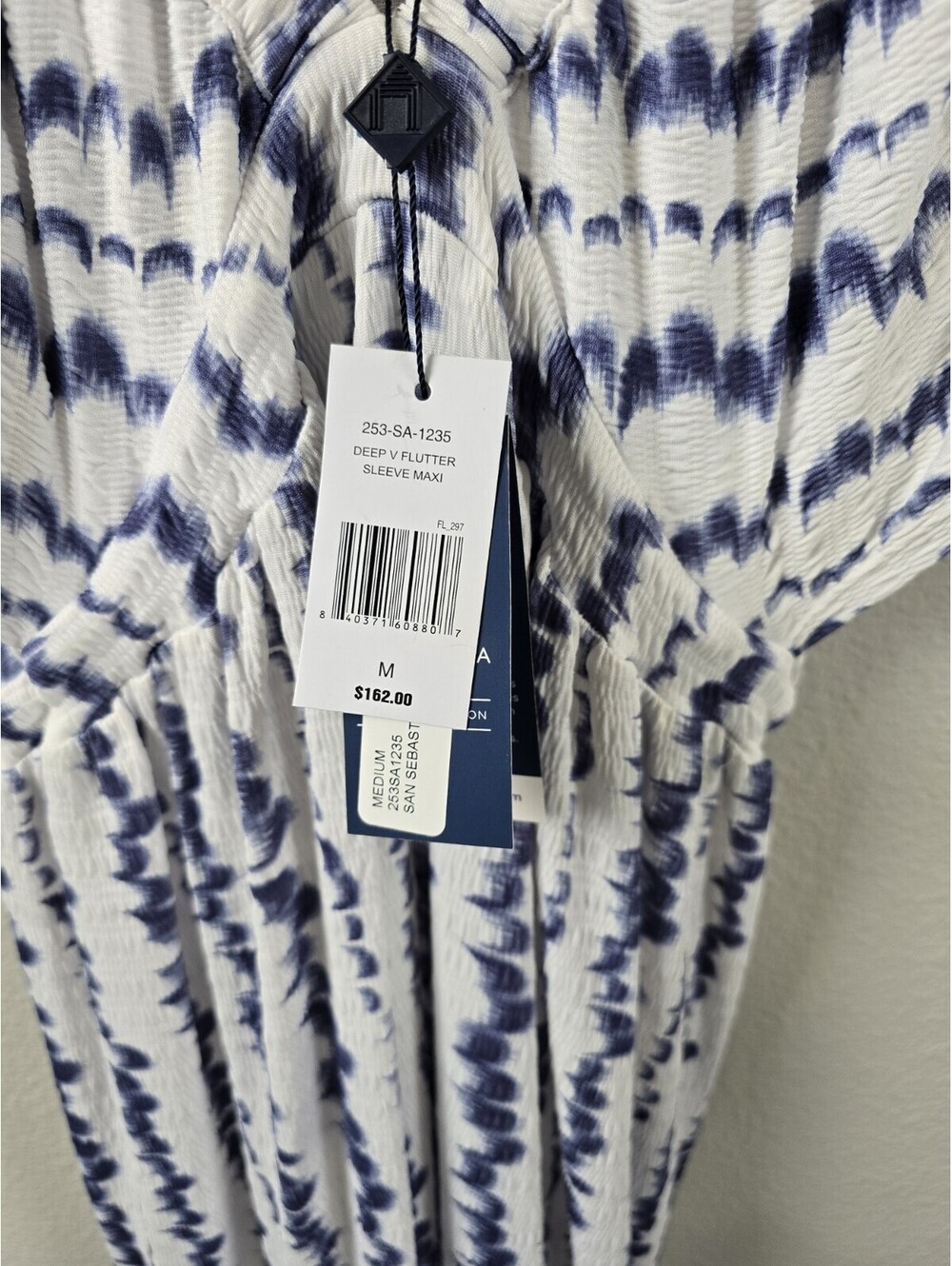 Womens Cabana Life Size Medium Beach Dress White And Blue Nwt/Swimsuit coverup - Picture 4 of 9